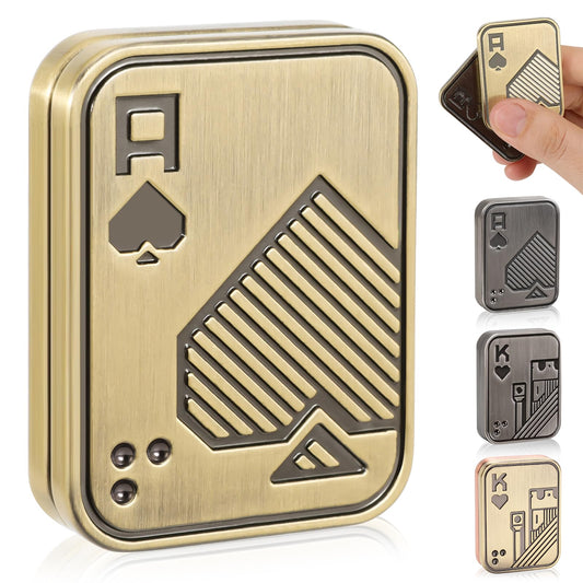 JUDIXY Fidget Slider Gold A front view shows ace engraving for stylish focus.