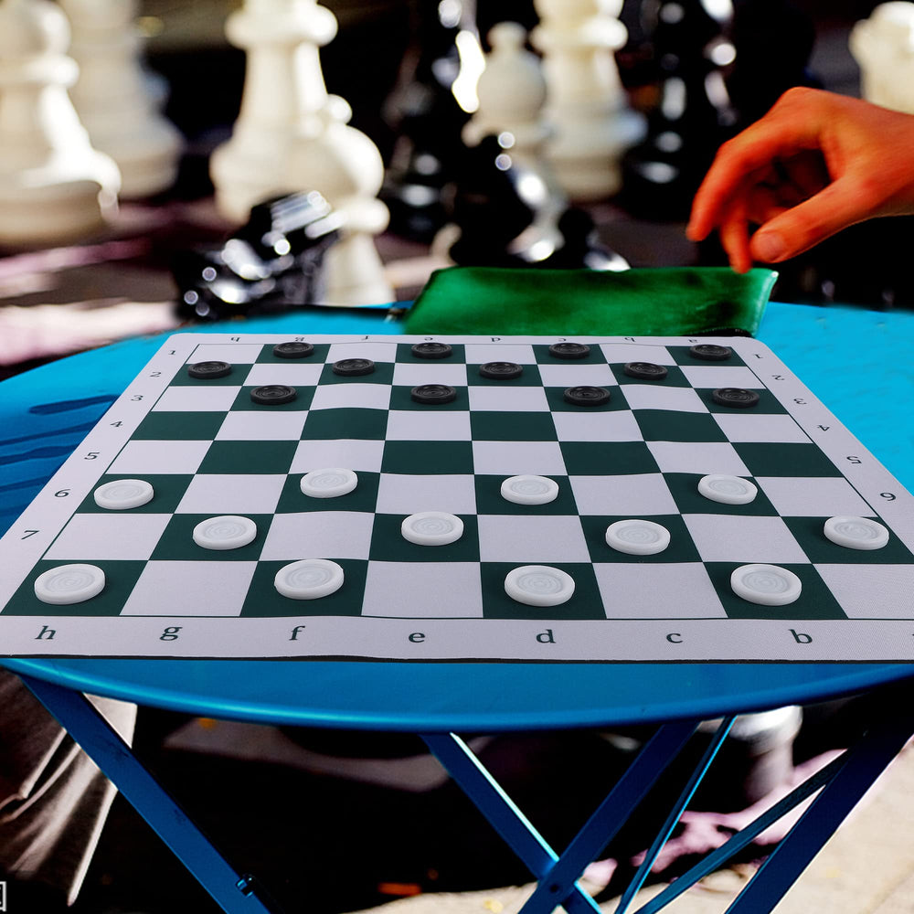 Juegoal 2-in-1 setup combines chess and checkers in one board