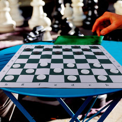Juegoal 2-in-1 setup combines chess and checkers in one board