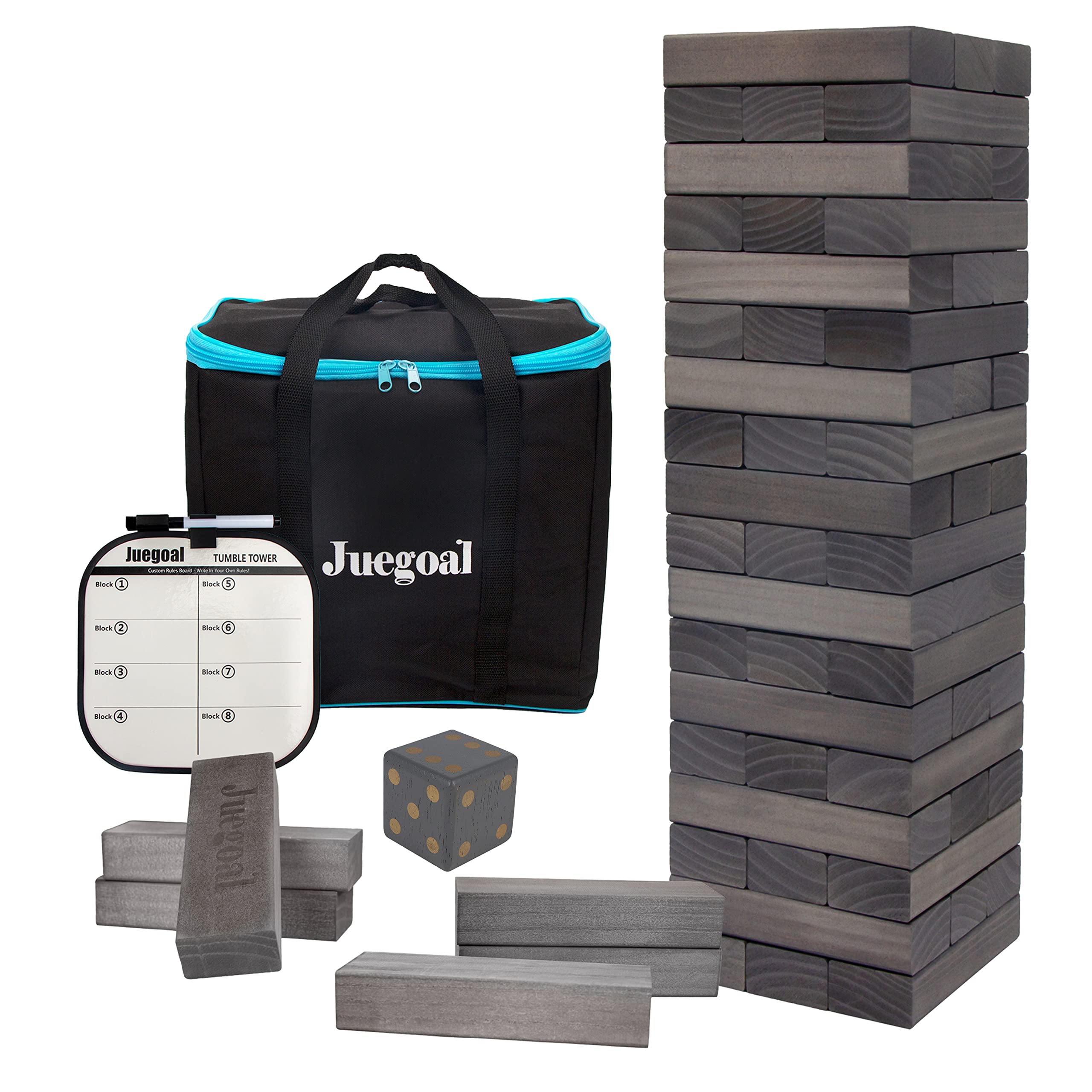 Juegoal 54-piece giant tumble tower blocks for family backyard fun