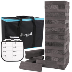 Juegoal giant tumble tower 54-piece setup ready for family backyard fun