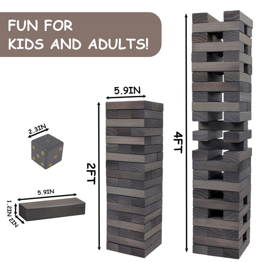Juegoal giant tumble tower dice used for fast-paced turns