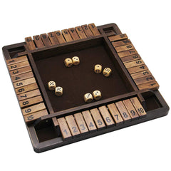 Juegoal wooden four-player shut the box board for family game night