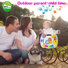 JUEJIAZKIY standing activity table supports independent play as children grow.