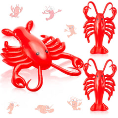 Juexica inflatable lobster trio in red, ideal for pool party decor and photo opportunities.