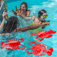 Juexica inflatable lobster decor for poolside and hotel setups.