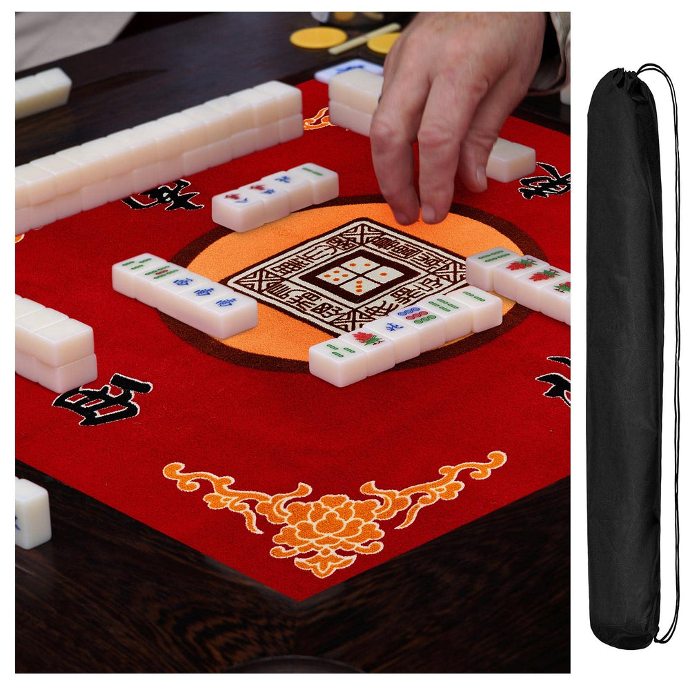 Juexica Mahjong Mat portable roll and storage design for travel.
