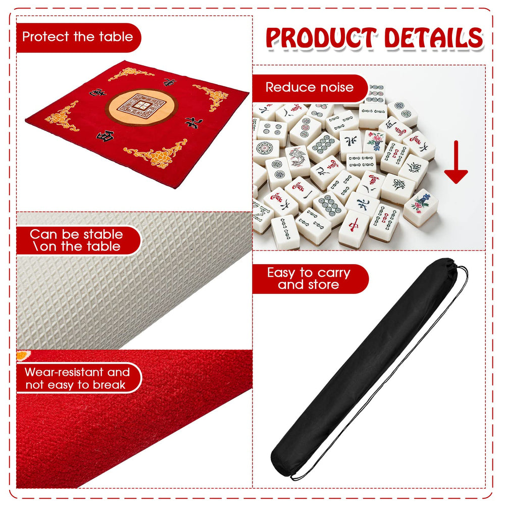 Juexica Mahjong Mat rubber bottom enhances grip during games.