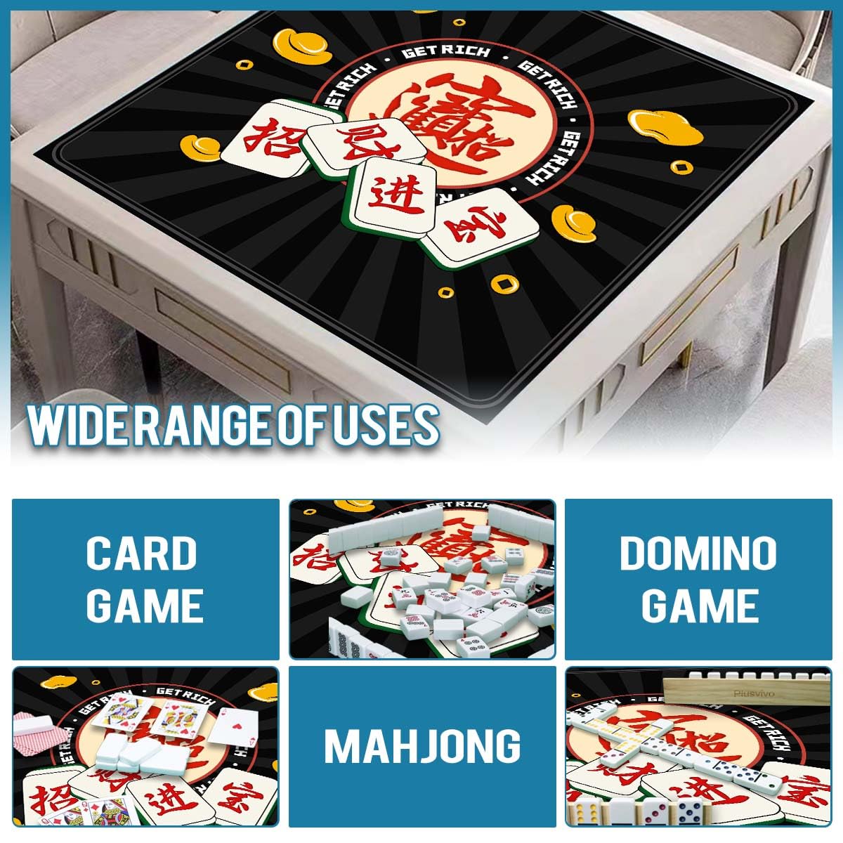 JUFORHQC Mahjong Mat dual-storage design helps keep accessories ready for travel.