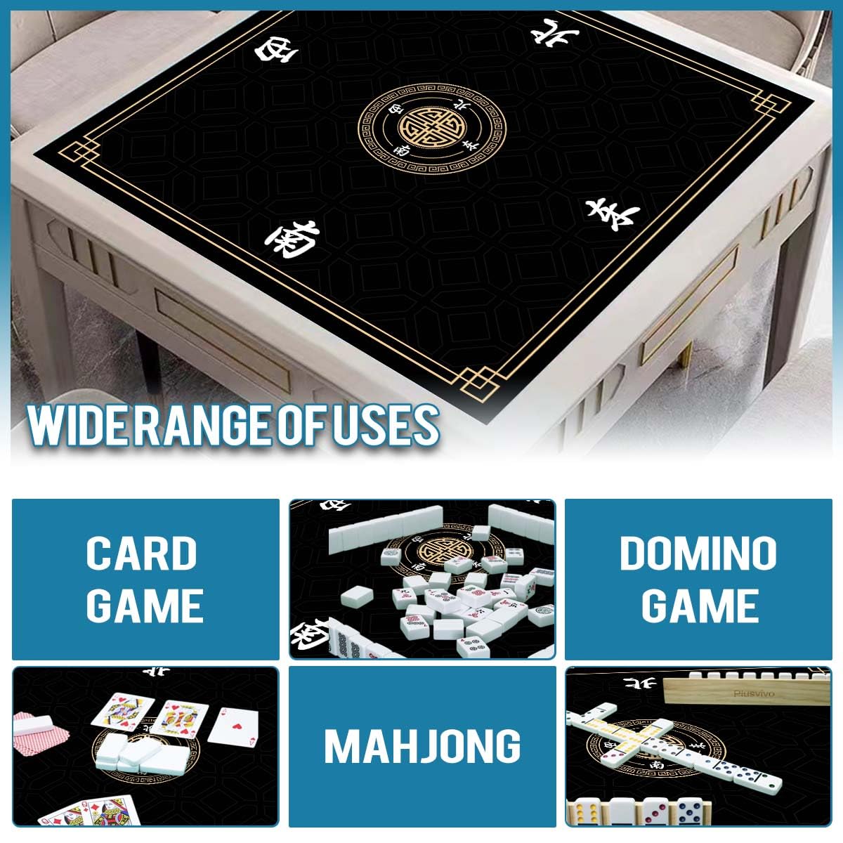 JUFORHQC Mahjong mat laid flat after unrolling for quick setup