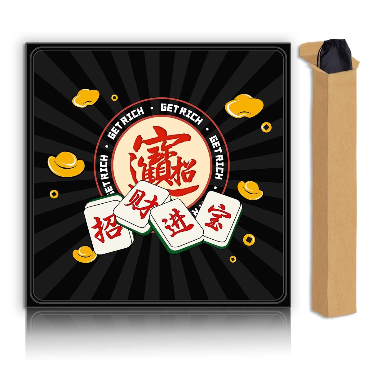JUFORHQC Mahjong Mat with non-slip surface keeps tiles aligned during play.