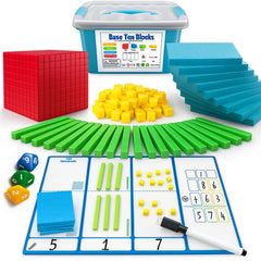 JUGGPENG Base Ten Blocks Kit for hands-on place value learning and counting activities