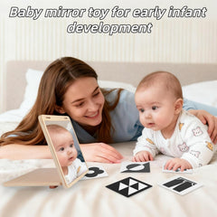 Juhg tummy time mirror adjustable angle enables versatile infant viewing.