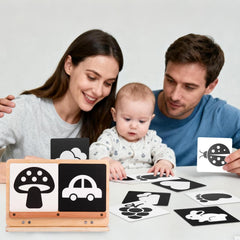 Juhg tummy time mirror wood frame and shatterproof acrylic surface for safety.