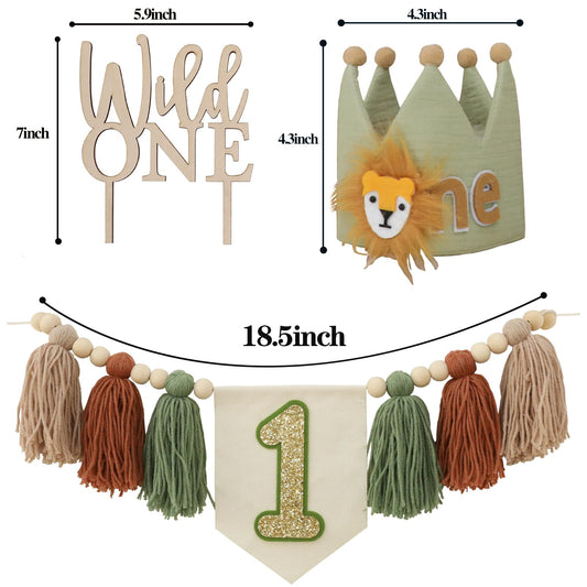 JUIIZAY Wild One handmade birthday crown hat for adorable photos