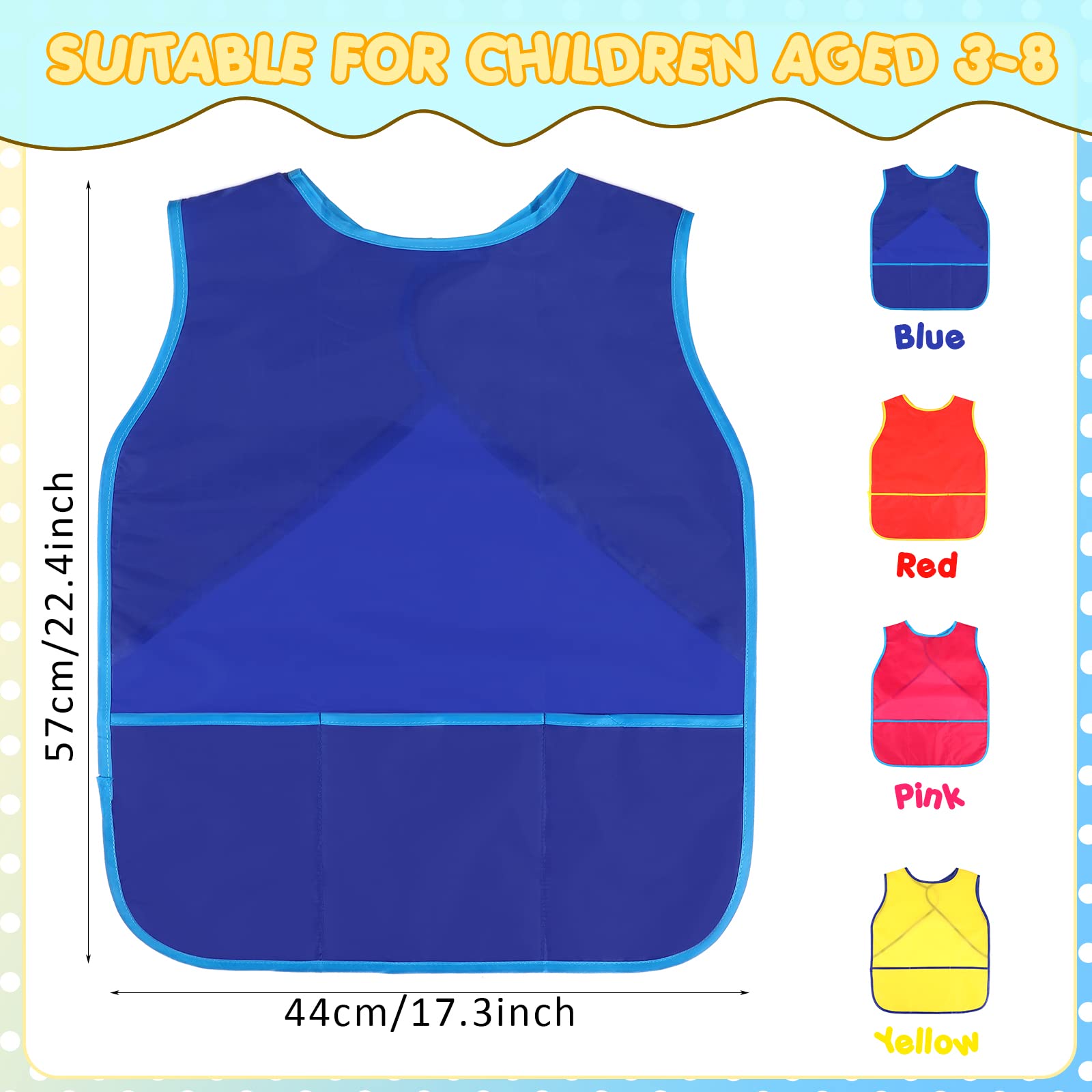 Juinipe waterproof fabric keeps children's clothes dry while exploring paints.