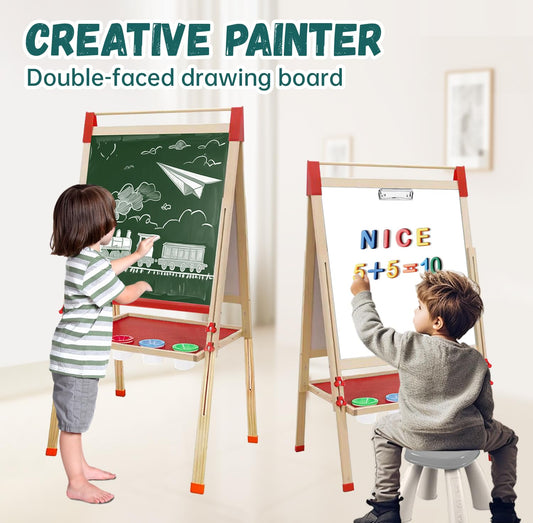 Juivin chalkboard side for traditional art and fine motor practice.