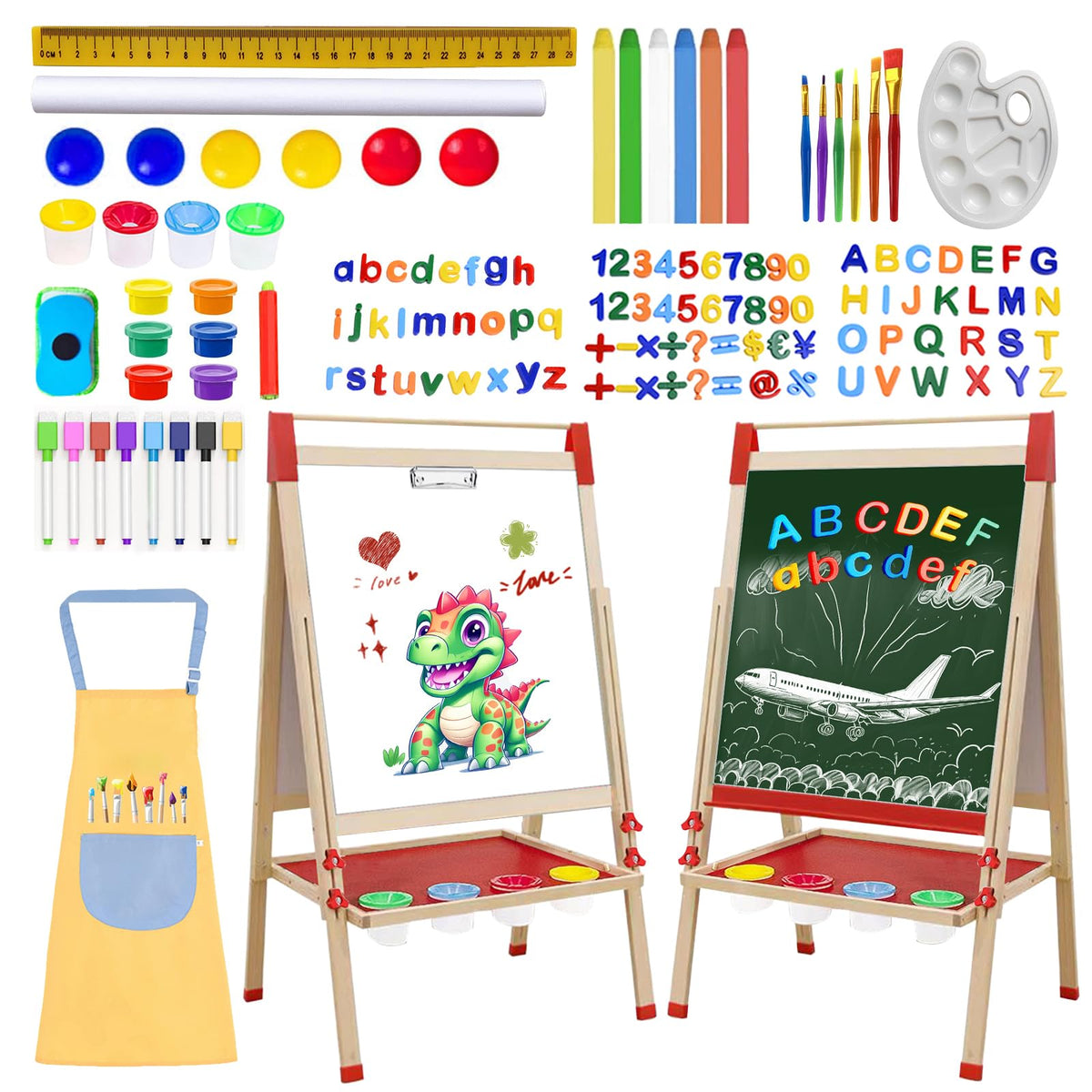 Juivin double-side easel; magnetic board facilitates mess-free creativity and drawing.