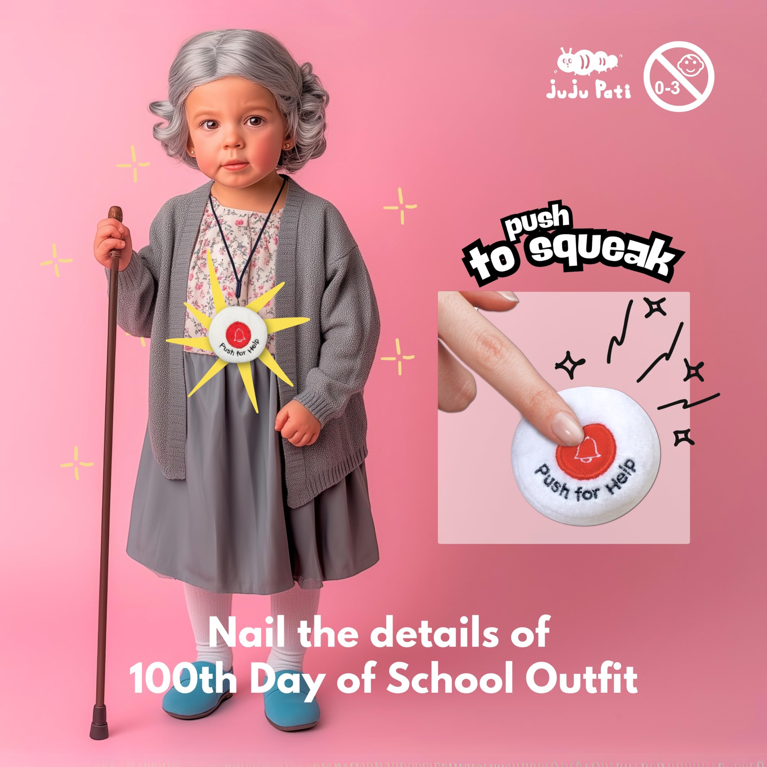 juju Pati life alert button emblem adds authentic pretend-play feel