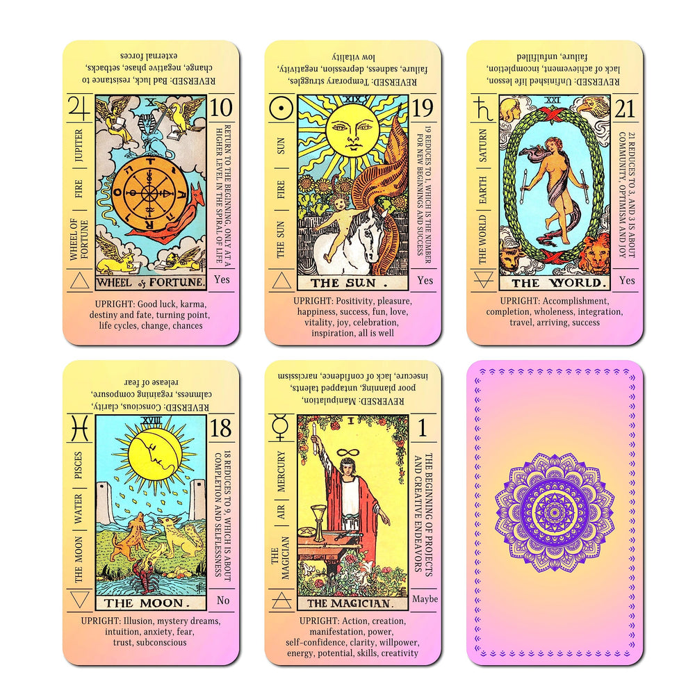 JUJU'S VIBES Sunset Tarot Deck hero image with celestial artwork for beginner readings.