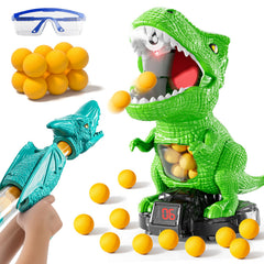 JUKUDAHU dinosaur shooting toy with dynamic dino and scoreboard for friendly competition.