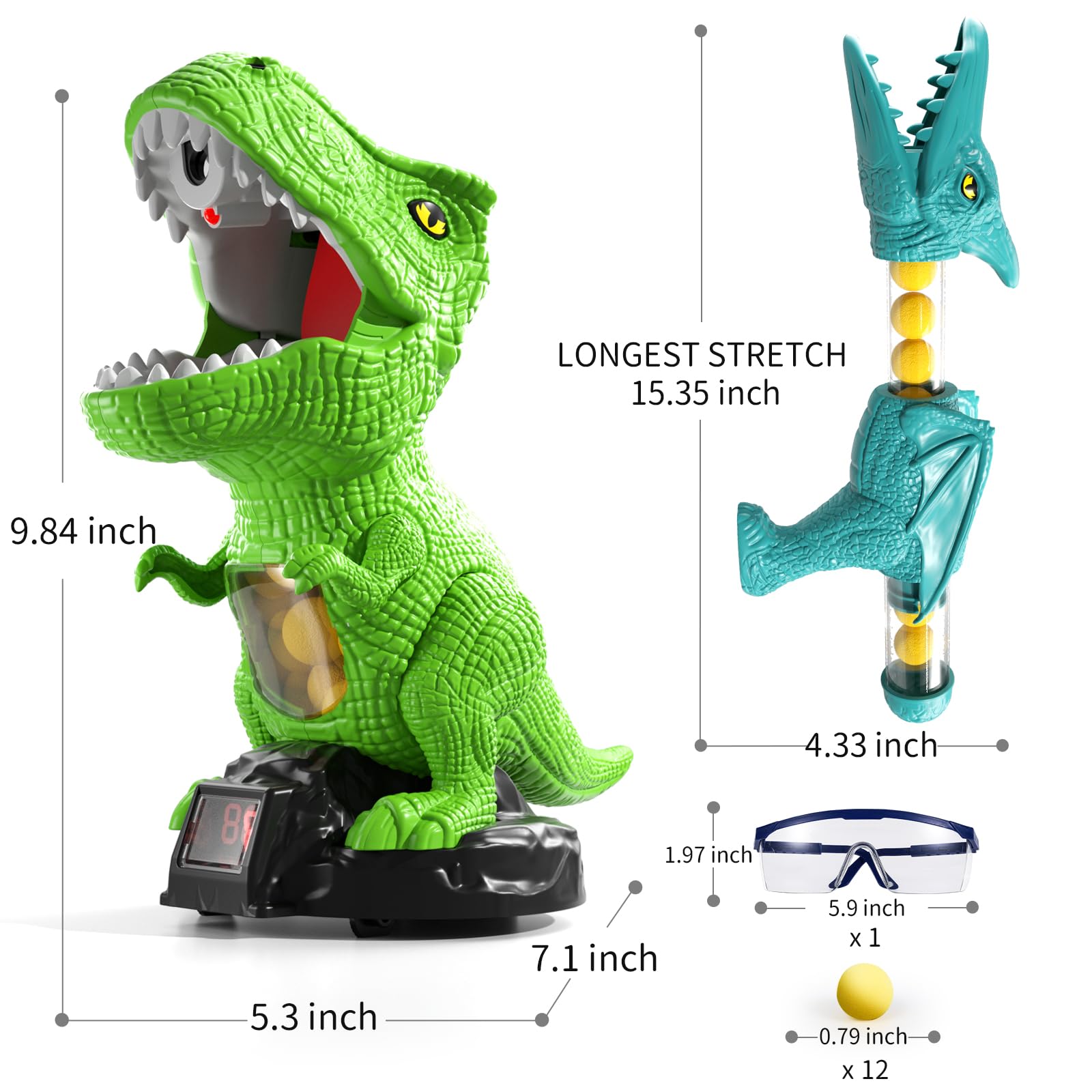 JUKUDAHU dinosaur emits sound and spray effects during play.