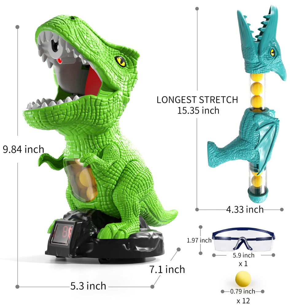 JUKUDAHU dinosaur emits sound and spray effects during play.