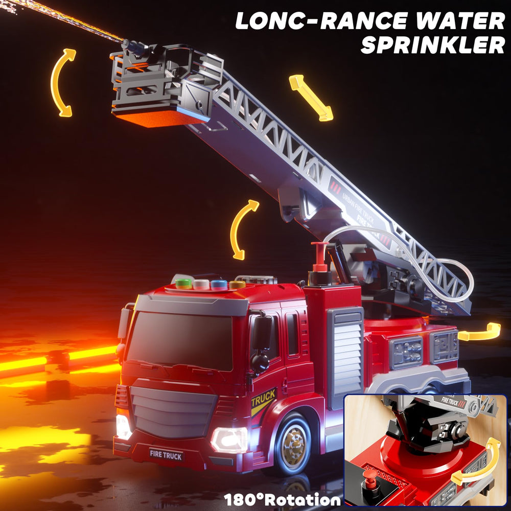 JUKUDAHU fire truck friction-powered movement encourages independent, interactive play.