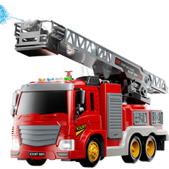 JUKUDAHU fire truck with rotating ladder enhances imaginative play and fine motor skills.