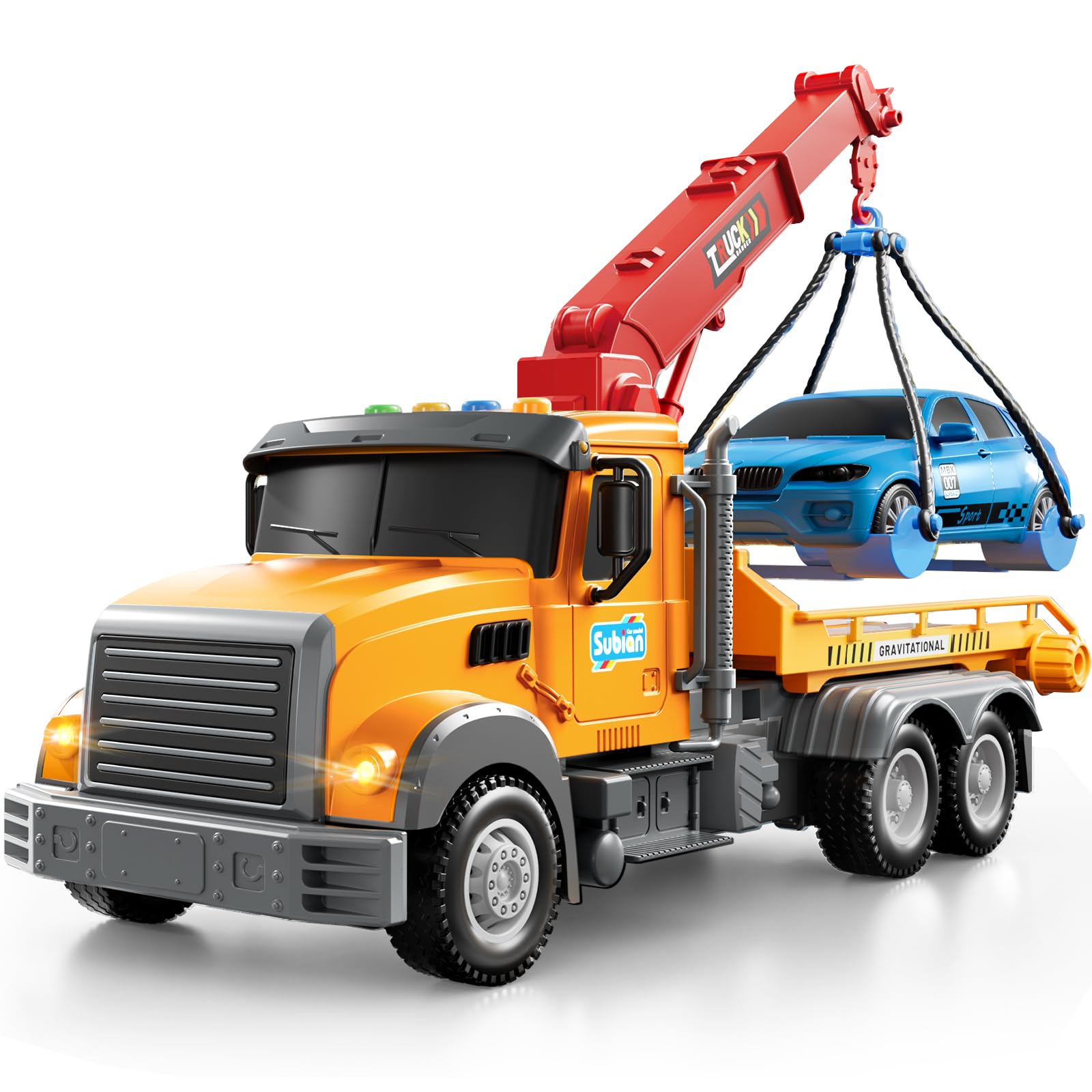 JUKUDAHU Kids Tow Truck front view highlights sturdy play-ready design