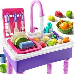 JUKUDAHU Play Sink with running water for immersive pretend kitchen play