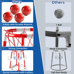 JUKUDAHU pool basketball net attached to floating hoop for easy scoring