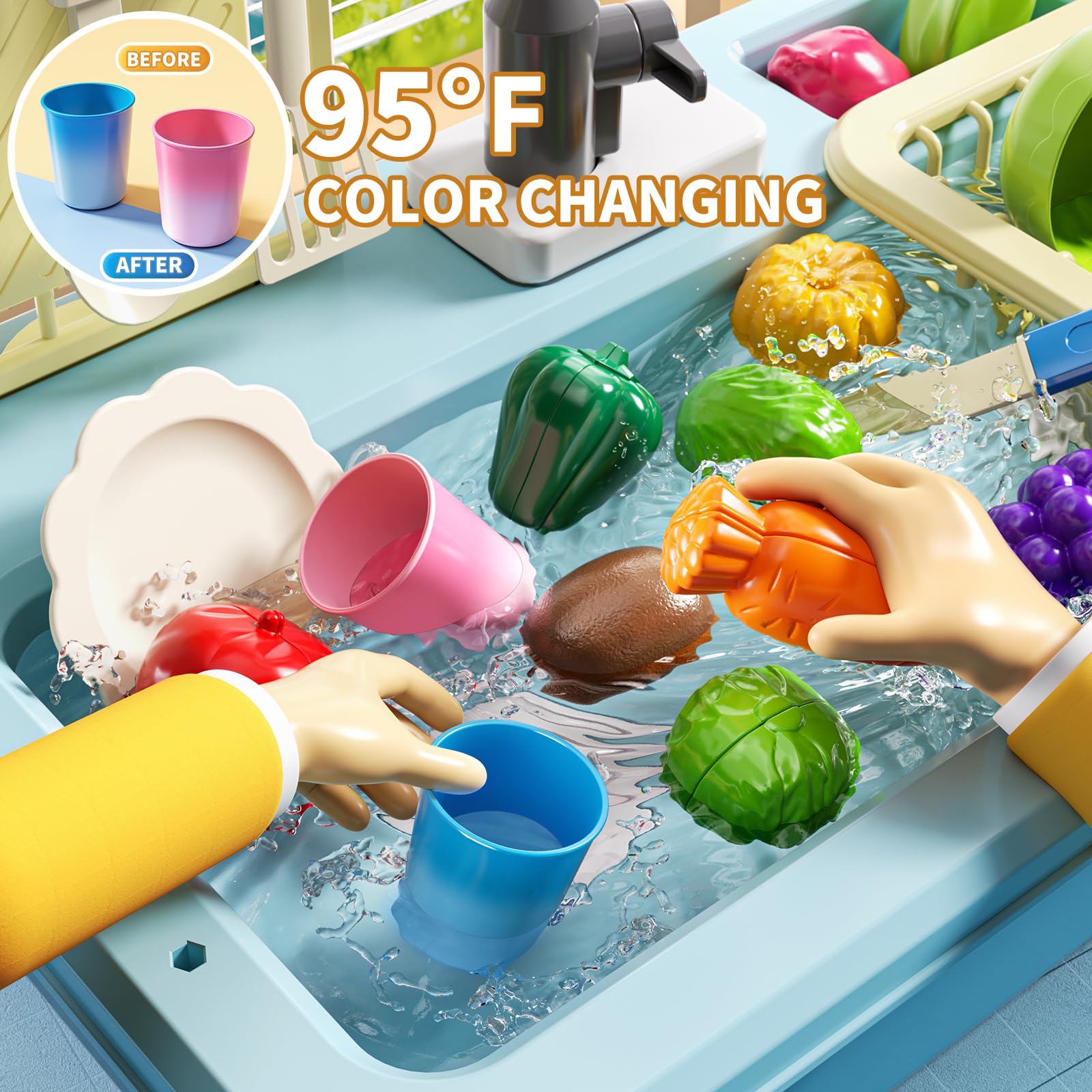 JUKUDAHU sink base supports compact setup for tabletop or outdoor play.