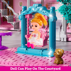 JUKUDAHU villa playset dolls and dogs for role playing