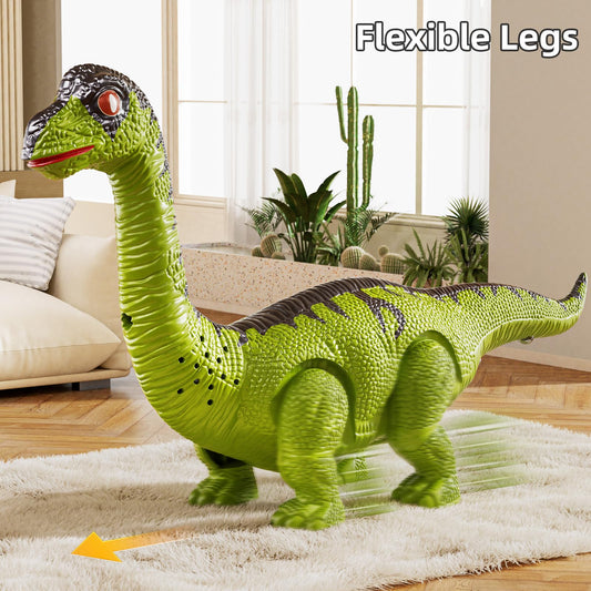 JUKUDAHU Brachiosaurus with colorful lights sparks indoor exploration.