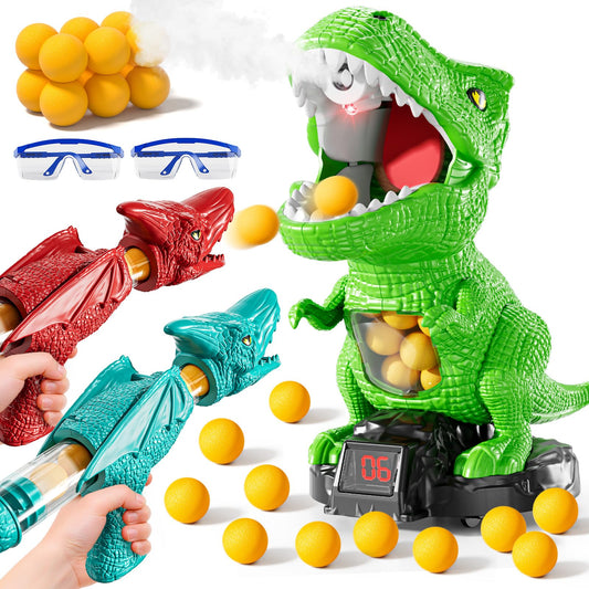 JUKUDAHU Dinosaur shooting toy balls for active play and aim practice.
