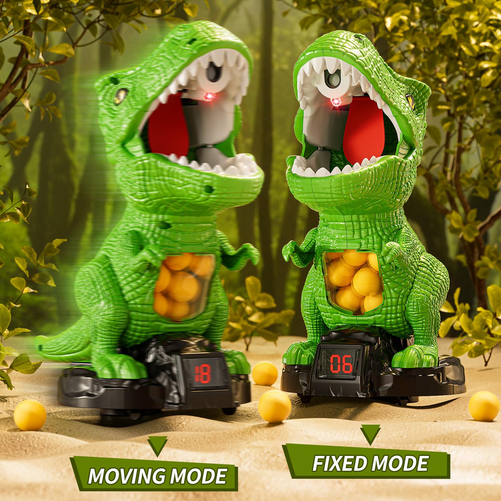 JUKUDAHU Dinosaur shooting toy multiplayer setup for family fun.