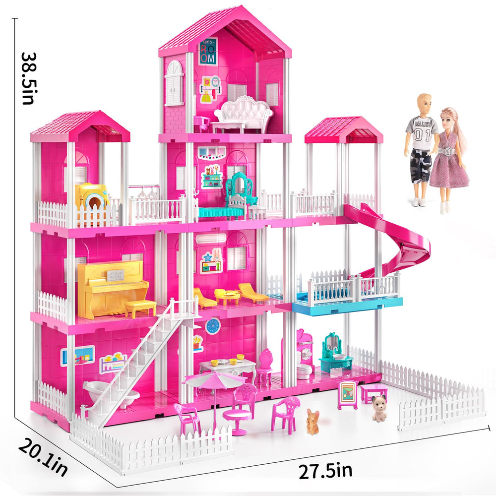JUKUDAHU Pink Villa Playset flexible layouts for customizable rooms