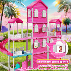 JUKUDAHU Pink Villa Playset slide and pool area for active play