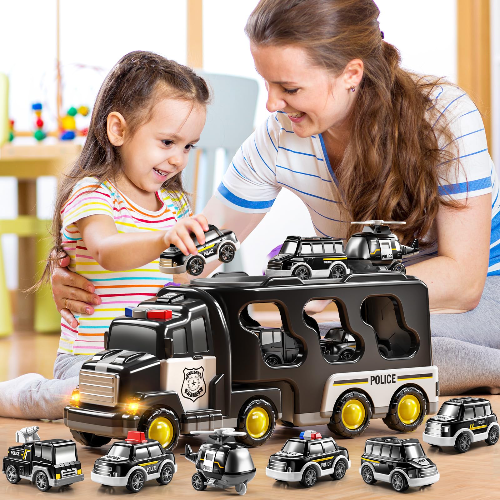 JUKUDAHU police car 2 encourages cooperative play.