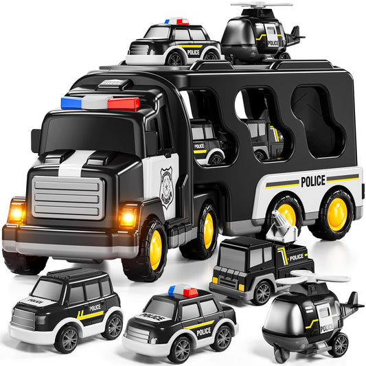 JUKUDAHU Police Truck Toy transports mini vehicles for action-packed imaginative play
