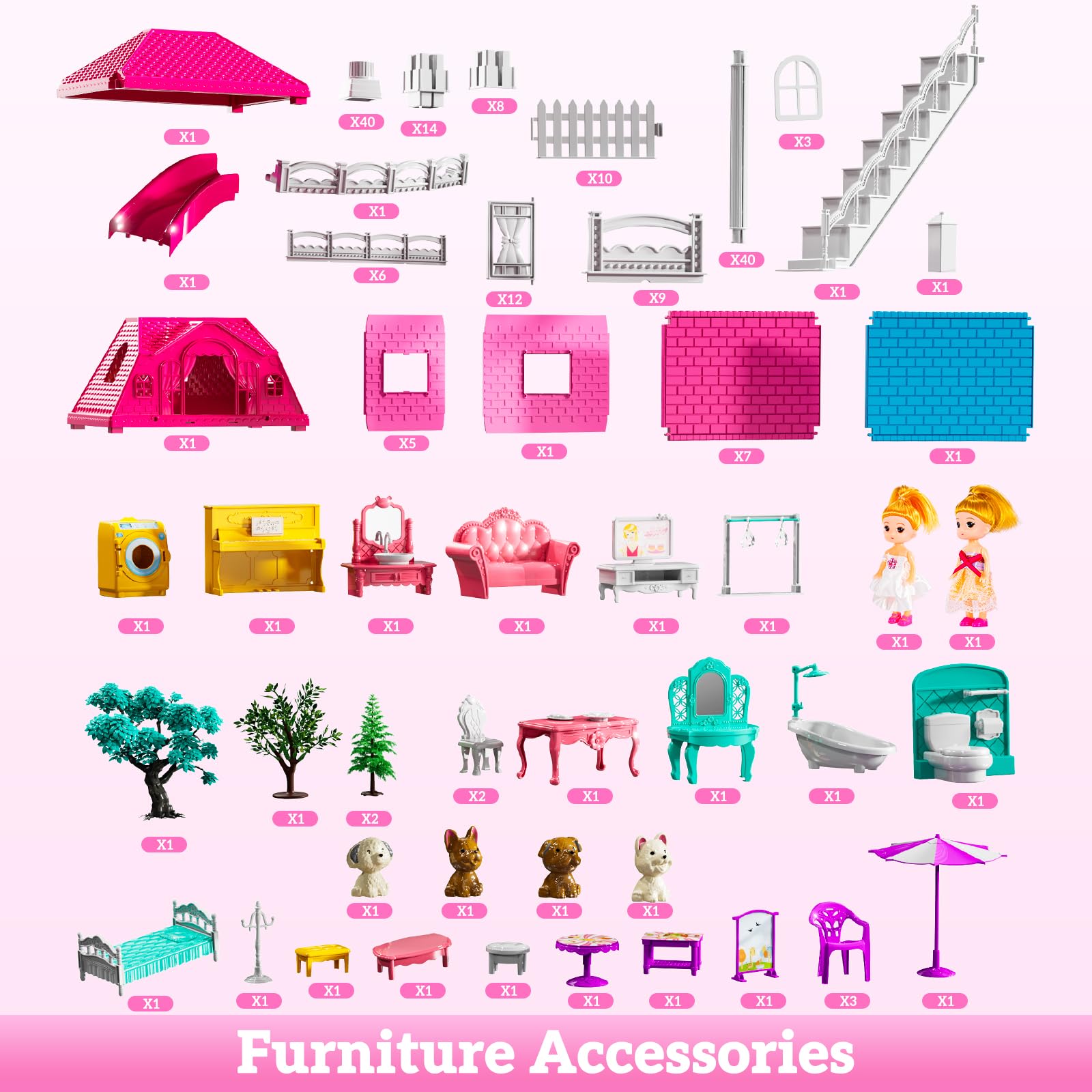 JUKUDAHU Villa Playset included dolls invite pairing and creative dialogue.