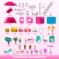 JUKUDAHU Villa Playset included dolls invite pairing and creative dialogue.