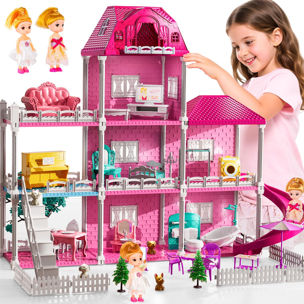 JUKUDAHU Villa Playset front view highlights imaginative play and room organization.