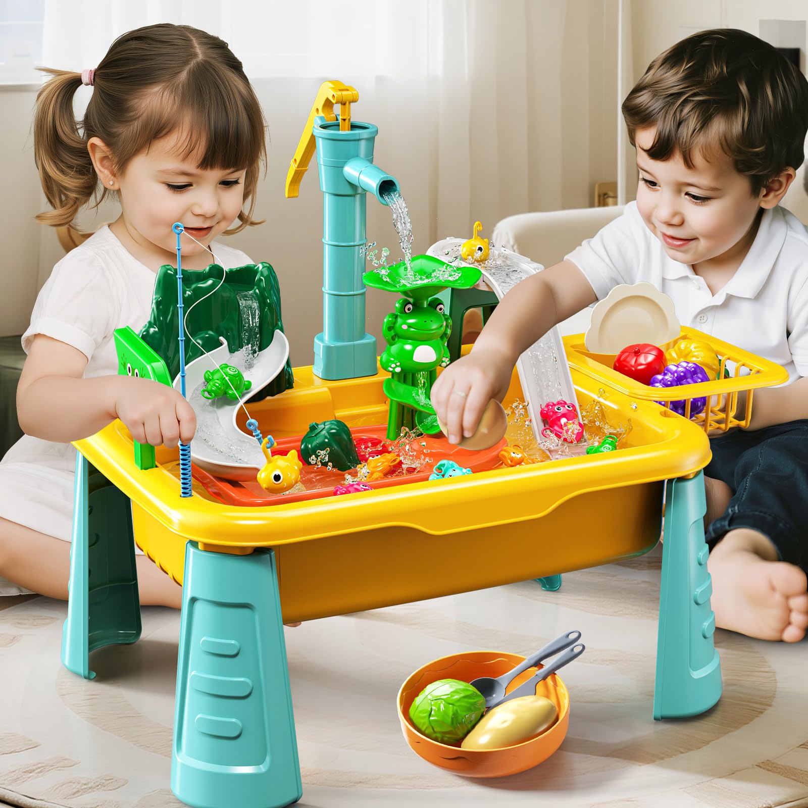 JUKUDAHU water table dishes and food enhance role-play cooking and cleanup