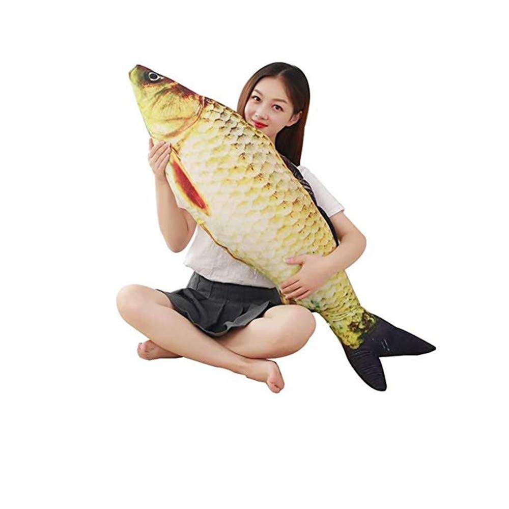 JULAN 3D giant soft fish pillow with lifelike carp design for comfortable seating.