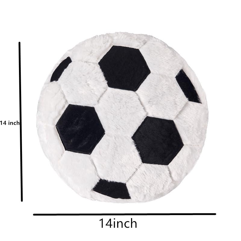 JULAN durable fluffy soccer ball pillow built to withstand everyday hugs