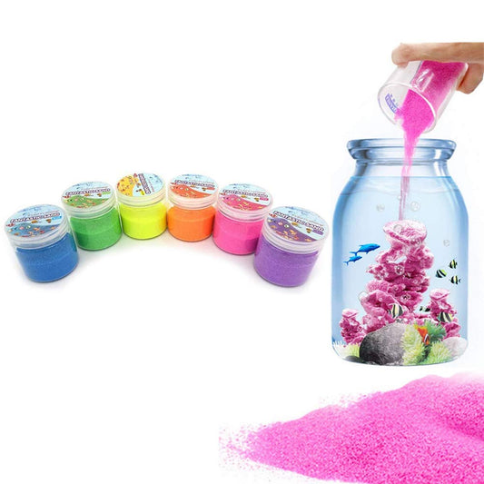 JULAN Magic Sand packaging shows 130g six colors for versatile play.