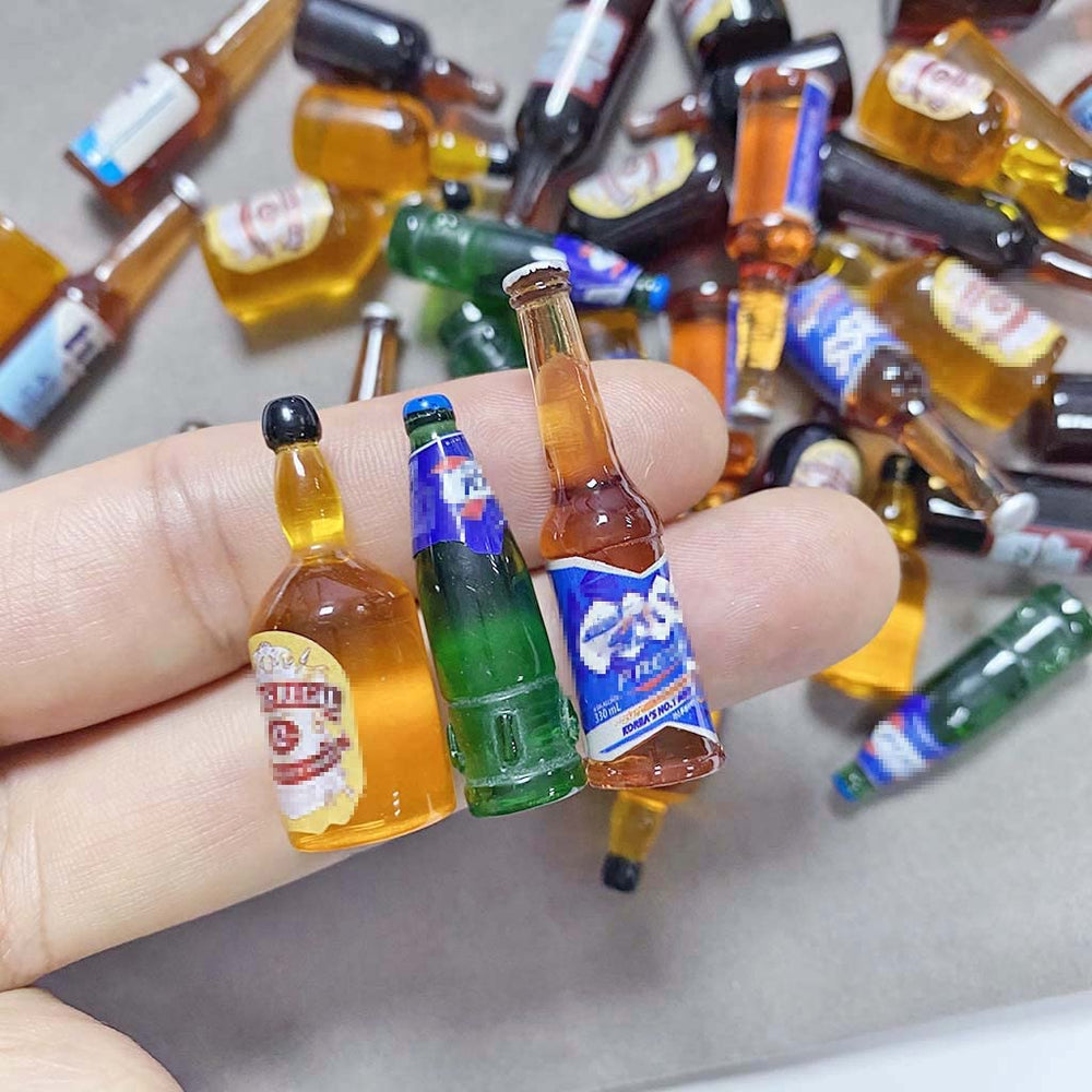 Juland seven styles of miniature bottles versatile for tables, shelves, and displays.