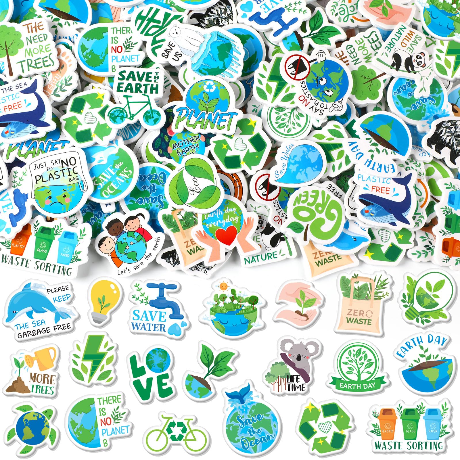 JULBEAR earth-day foam stickers 300pcs set for classroom crafts and decorating.